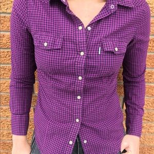 Levi’s purple checkered button up